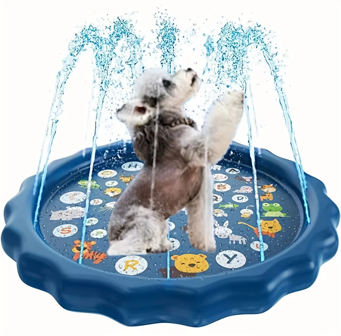 Heavy-Duty Outdoor Pet Bathing Basin with Spray Function - Non-Slip Dog Water Play Mat for Summer Fun and Pet Bathing