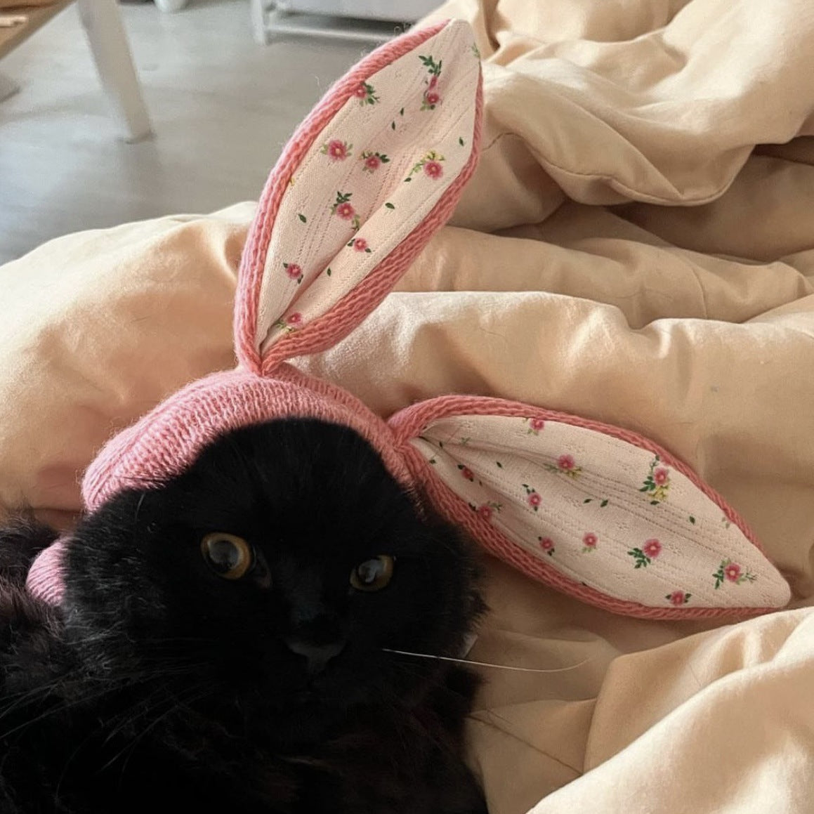 Dog Hat Autumn Winter Windproof Warmth Cover Cute Rabbit Ears Knitted Pet Cap Pink Ins Dogs Headwear New Kitten Puppy Earmuffs