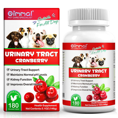Cranberry Canine Care Optimal Urinary Tract Support for Dogs Enhancing Kidney Function with Chicken Flavor 180 Chewable Tablets