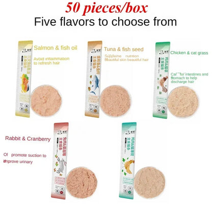 Cat Wet Food Pet Treats Interactive Rewards Kitty Snacks Cat Snacks Training Reward Cat Staple Food Salmon Cat Fattening Cheeks