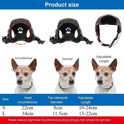 LETVIA Outdoors Pet Safety Helmet Skateboard Dog Safety Helmet Cool Pet Motorcycle Helmet Hat with Ear Holes Adjustable Strap