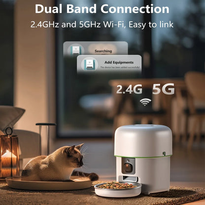 2L 5G Camera Pet Feeder Automatic Cat Smart Food Dispenser Auto Dog Slow Food WIFI Timed Quantitative Video Food Feeding Bowls