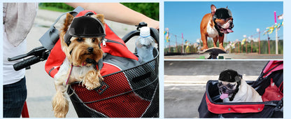 LETVIA Outdoors Pet Safety Helmet Skateboard Dog Safety Helmet Cool Pet Motorcycle Helmet Hat with Ear Holes Adjustable Strap