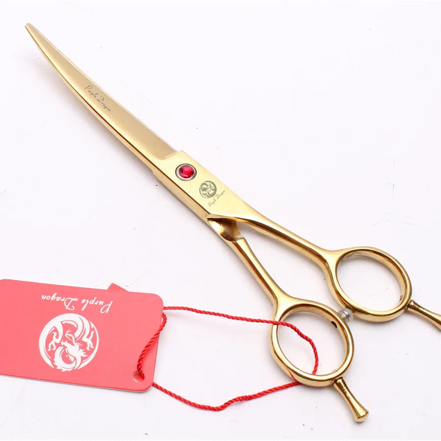 Portable Curved Pet Hair Scissors Grooming Both Hand Available Stainless Steel Dog Scissors Pets Shears Animal Cutting Scissors