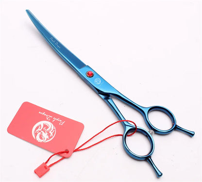 Portable Curved Pet Hair Scissors Grooming Both Hand Available Stainless Steel Dog Scissors Pets Shears Animal Cutting Scissors