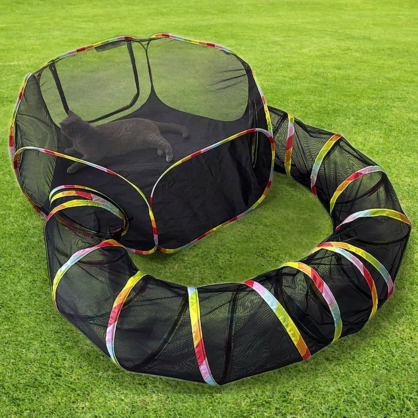 Cat Enclosure Portable Tents and Round Tunnel Playpen Pet Supplies Tunnels Playground Indoor Cats Rabbit Guinea Pig Accessories
