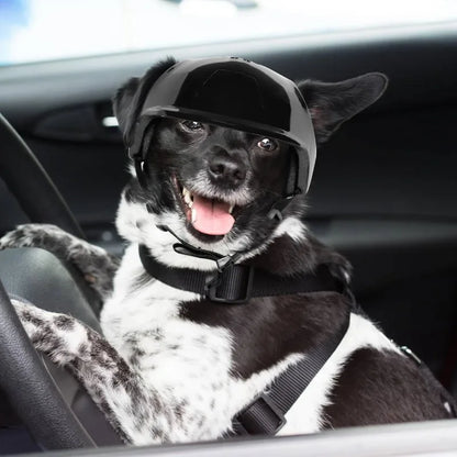 LETVIA Outdoors Pet Safety Helmet Skateboard Dog Safety Helmet Cool Pet Motorcycle Helmet Hat with Ear Holes Adjustable Strap