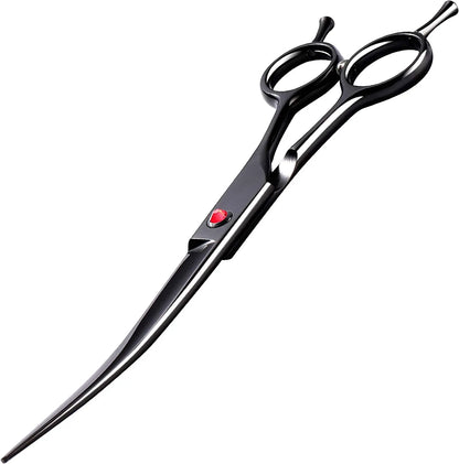 Portable Curved Pet Hair Scissors Grooming Both Hand Available Stainless Steel Dog Scissors Pets Shears Animal Cutting Scissors