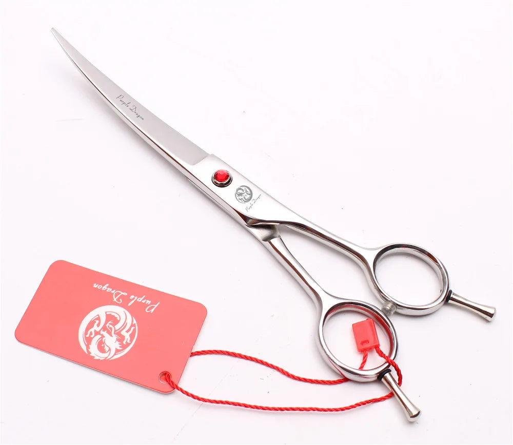 Portable Curved Pet Hair Scissors Grooming Both Hand Available Stainless Steel Dog Scissors Pets Shears Animal Cutting Scissors
