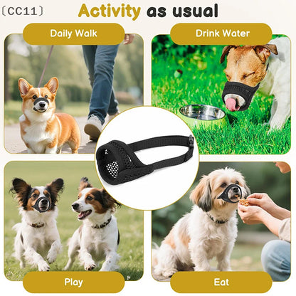 〔CC11〕Mesh Muzzle For Short Snout And Small Medium Dogs Anti-Biting, Focus On Brachycephalic Dogs Like Chihuahua Pomeranian