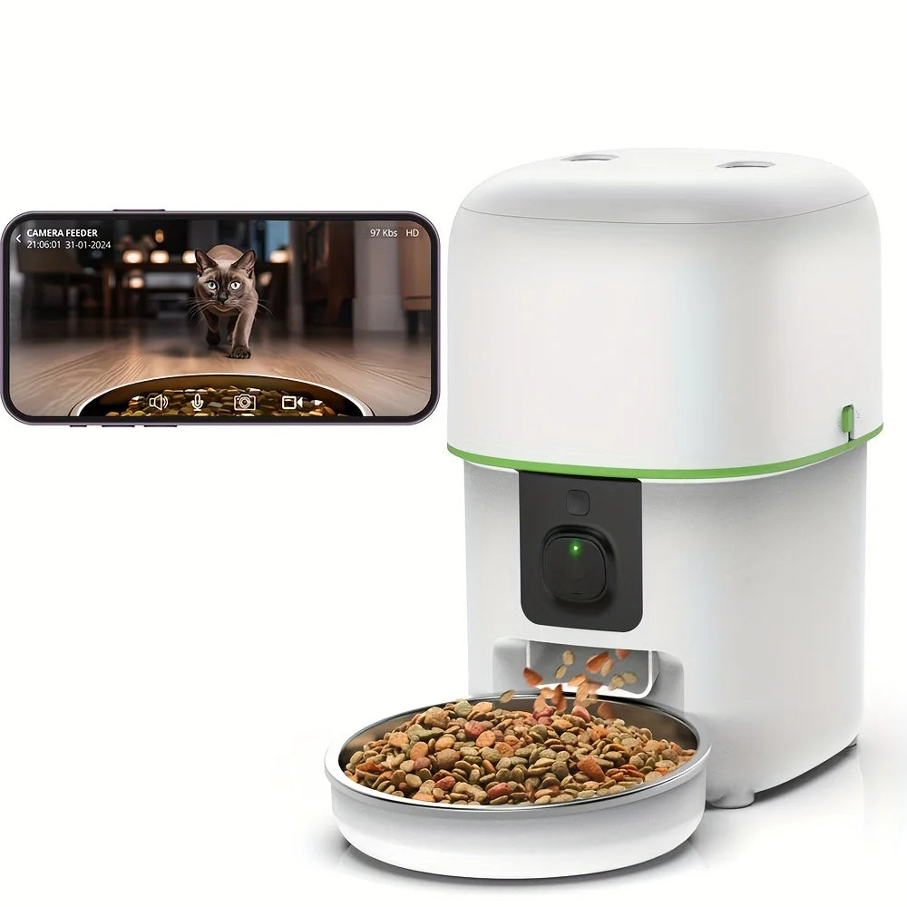 2L 5G Camera Pet Feeder Automatic Cat Smart Food Dispenser Auto Dog Slow Food WIFI Timed Quantitative Video Food Feeding Bowls