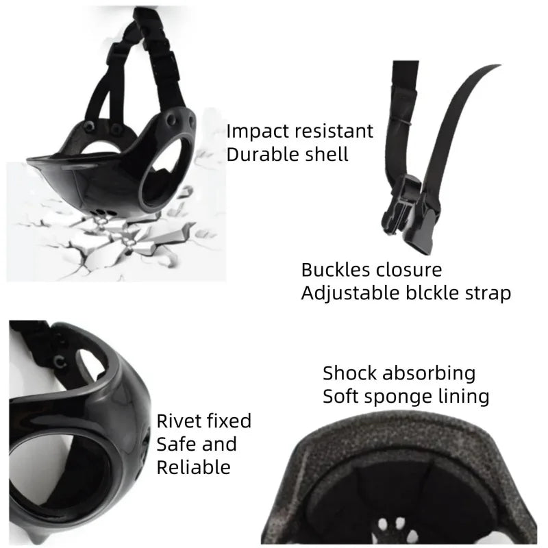 LETVIA Outdoors Pet Safety Helmet Skateboard Dog Safety Helmet Cool Pet Motorcycle Helmet Hat with Ear Holes Adjustable Strap