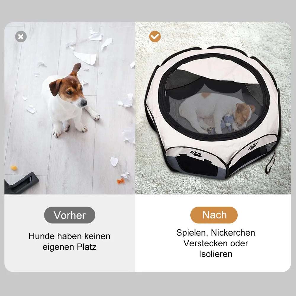 Foldable Pet Tent Kennel Cat Delivery Room Octagonal Fence Puppy Shelter Detachable Pet Tent Outdoor Cat Cage Dog Fences