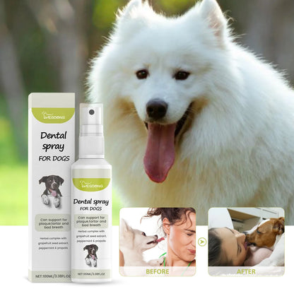Pet Oral Cleaning Spray Mouth Tartar Plaque Clean Kitten Bad Breath Removal Dntal Calculus Prevention Cat Breath Freshen Liquid