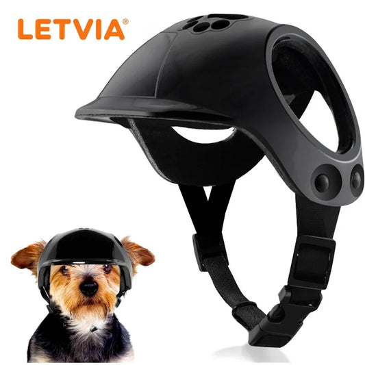 LETVIA Outdoors Pet Safety Helmet Skateboard Dog Safety Helmet Cool Pet Motorcycle Helmet Hat with Ear Holes Adjustable Strap