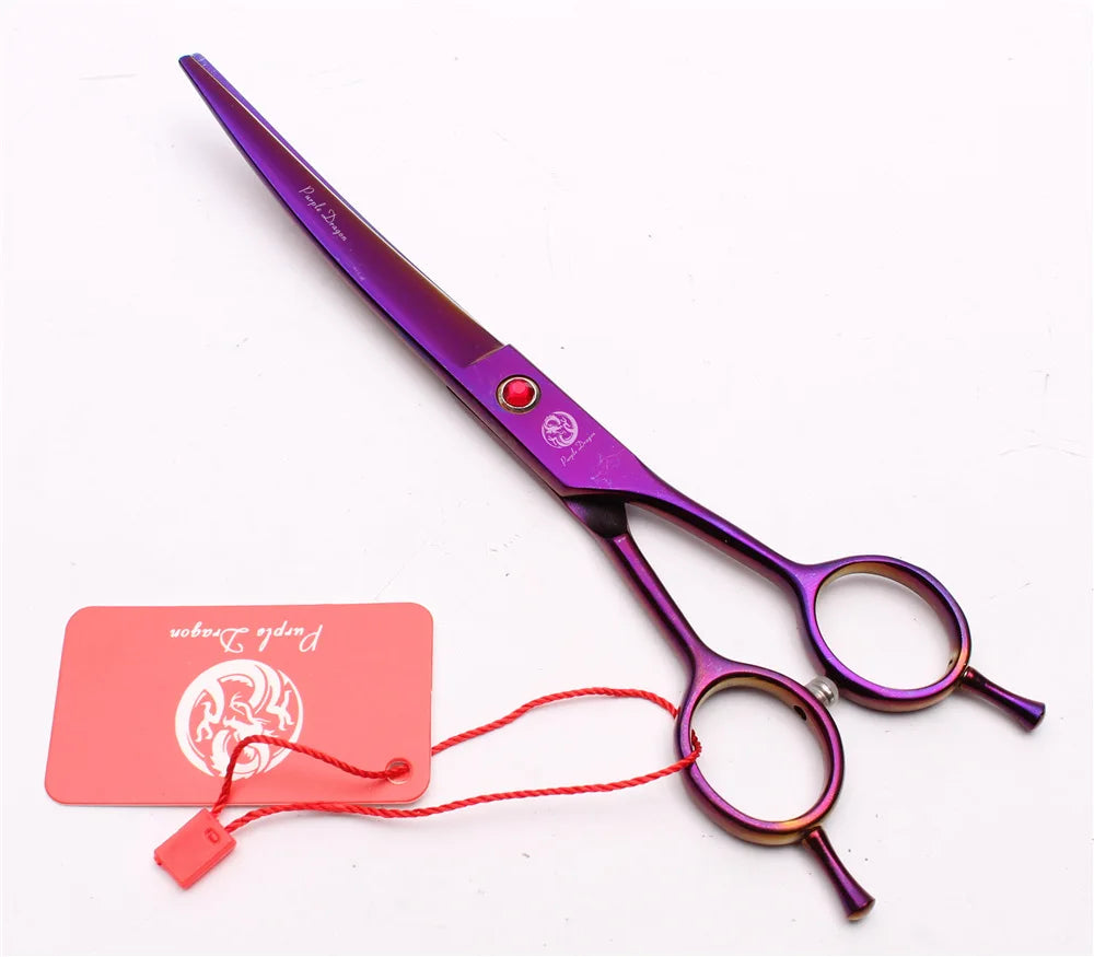 Portable Curved Pet Hair Scissors Grooming Both Hand Available Stainless Steel Dog Scissors Pets Shears Animal Cutting Scissors