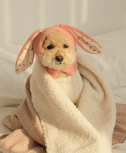 Dog Hat Autumn Winter Windproof Warmth Cover Cute Rabbit Ears Knitted Pet Cap Pink Ins Dogs Headwear New  Kitten Puppy Earmuffs