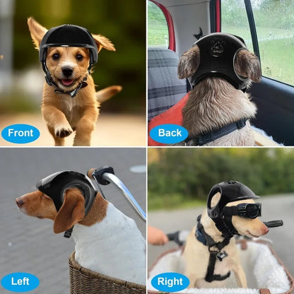 LETVIA Outdoors Pet Safety Helmet Skateboard Dog Safety Helmet Cool Pet Motorcycle Helmet Hat with Ear Holes Adjustable Strap