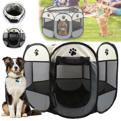 Foldable Pet Tent Kennel Cat Delivery Room Octagonal Fence Puppy Shelter Detachable Pet Tent Outdoor Cat Cage Dog Fences